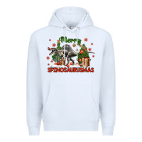 White merry spinosaurusmas Premium Hoodie - LillyAllenDesigns