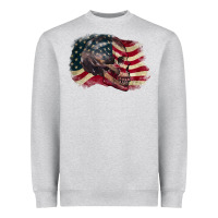 Heather Grey Red white rawr 4th of July Heavyweight Sweatshirt - CowGirlArtShop