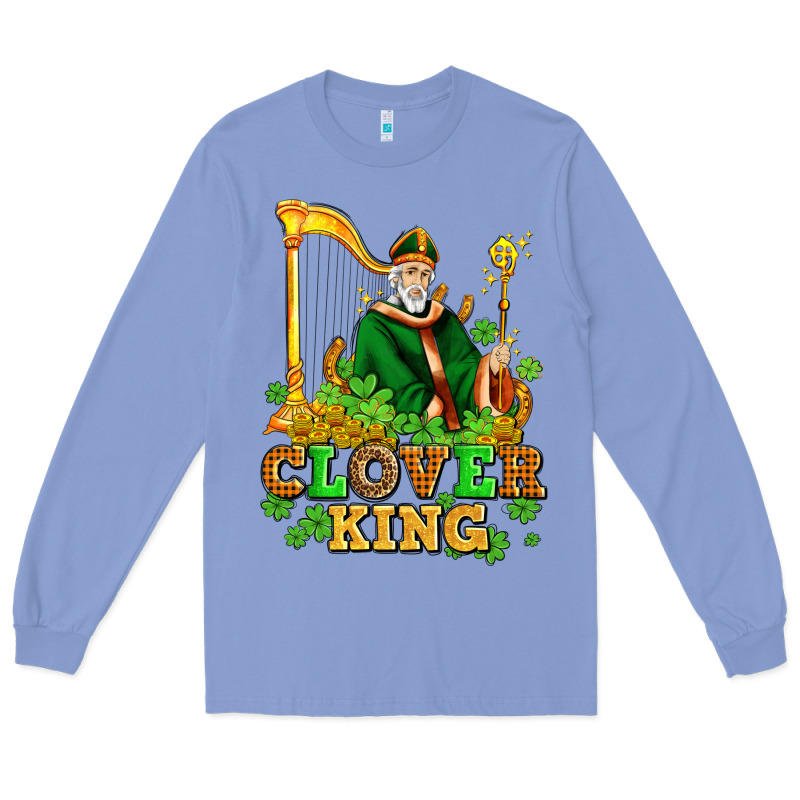 St Patricks Clover King  With Shamrocks Long Sleeve Tee by AdoDesignShop | Teevron