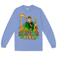 Colony Blue st patricks clover king  with shamrocks Long Sleeve Tee - AdoDesignShop