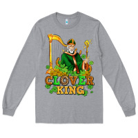 Heather Grey st patricks clover king  with shamrocks Long Sleeve Tee - AdoDesignShop