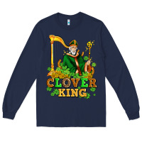 Navy st patricks clover king  with shamrocks Long Sleeve Tee - AdoDesignShop