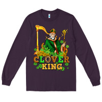 Plum st patricks clover king  with shamrocks Long Sleeve Tee - AdoDesignShop