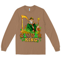 Toasted Coconut st patricks clover king  with shamrocks Long Sleeve Tee - AdoDesignShop