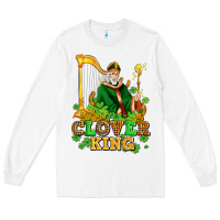 White st patricks clover king  with shamrocks Long Sleeve Tee - AdoDesignShop