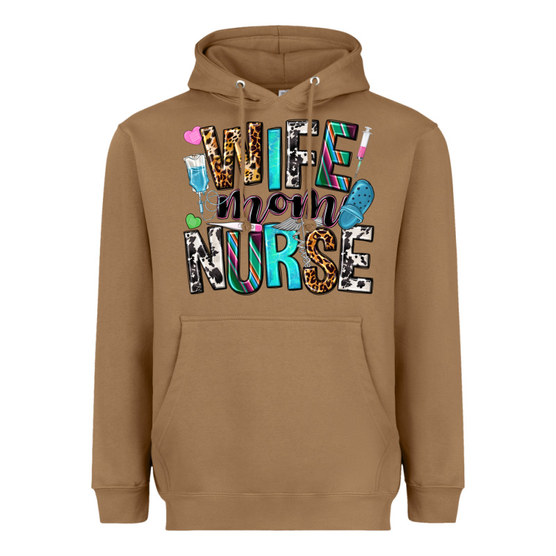 Wife Mom Nurse Heavyweight Hoodie by NancyCooperArtShop | Teevron