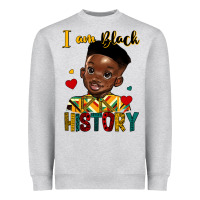 Heather Grey i am black history black boy Heavyweight Sweatshirt - HRA Design Shop