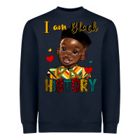 Navy i am black history black boy Heavyweight Sweatshirt - HRA Design Shop