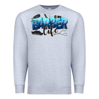 Heather Grey barber life Premium Sweatshirt - NancyCooperArtShop