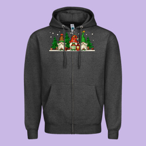 Christmas Gnomes Zipper Hoodie Designed By Jasminsmagicworld