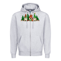 Heather Grey Christmas gnomes Zipper Hoodie - Jasminsmagicworld