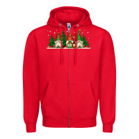 Red Christmas gnomes Zipper Hoodie - Jasminsmagicworld