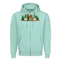 Seafoam Christmas gnomes Zipper Hoodie - Jasminsmagicworld