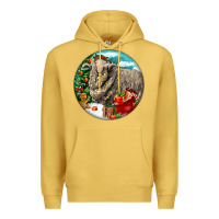 Antique Gold christmas merino wool sheep Premium Hoodie - LillyAllenDesigns
