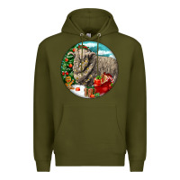 Army Green christmas merino wool sheep Premium Hoodie - LillyAllenDesigns