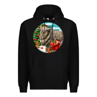 Black christmas merino wool sheep Premium Hoodie - LillyAllenDesigns