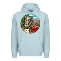 Blue Mist christmas merino wool sheep Premium Hoodie - LillyAllenDesigns