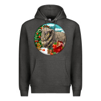 Charcoal Heather christmas merino wool sheep Premium Hoodie - LillyAllenDesigns