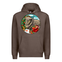 Coffee christmas merino wool sheep Premium Hoodie - LillyAllenDesigns