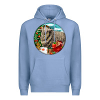 Colony Blue christmas merino wool sheep Premium Hoodie - LillyAllenDesigns