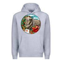Heather Grey christmas merino wool sheep Premium Hoodie - LillyAllenDesigns
