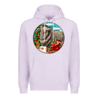 Lilac christmas merino wool sheep Premium Hoodie - LillyAllenDesigns