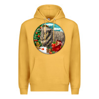 Mustard christmas merino wool sheep Premium Hoodie - LillyAllenDesigns