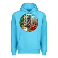 Ocean Blue christmas merino wool sheep Premium Hoodie - LillyAllenDesigns