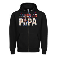 Black american papa with gnome Zipper Hoodie - NancyCooperArtShop