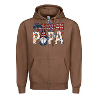 Chestnut american papa with gnome Zipper Hoodie - NancyCooperArtShop