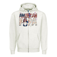 Oatmeal Heather american papa with gnome Zipper Hoodie - NancyCooperArtShop