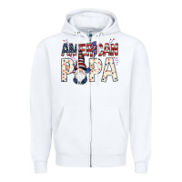 White american papa with gnome Zipper Hoodie - NancyCooperArtShop