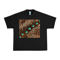Black leopard gemstone leather Urban Heavy Tee - BarkalooDesign