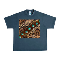 Midnight Navy leopard gemstone leather Urban Heavy Tee - BarkalooDesign