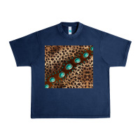 Navy leopard gemstone leather Urban Heavy Tee - BarkalooDesign