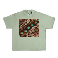 Oil Green leopard gemstone leather Urban Heavy Tee - BarkalooDesign