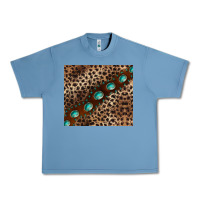 Pebble Blue leopard gemstone leather Urban Heavy Tee - BarkalooDesign