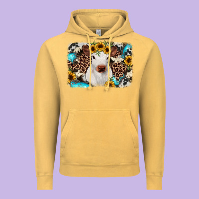 Cowhide Leopard Calf Vintage Hoodie Designed By Ranaportraitstore