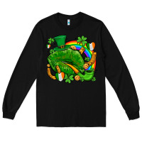 Black st patricks lips with horseshoe rainbow and shamrocks Long Sleeve Tee - AdoDesignShop