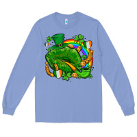 Colony Blue st patricks lips with horseshoe rainbow and shamrocks Long Sleeve Tee - AdoDesignShop