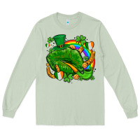 Matcha st patricks lips with horseshoe rainbow and shamrocks Long Sleeve Tee - AdoDesignShop