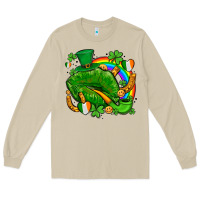 Mushroom st patricks lips with horseshoe rainbow and shamrocks Long Sleeve Tee - AdoDesignShop