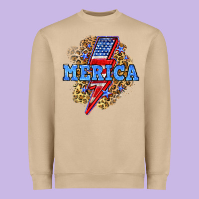 Merica Lightning Bolt Heavyweight Sweatshirt Designed By Neo Western