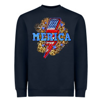 Navy Merica lightning bolt Heavyweight Sweatshirt - Neo Western