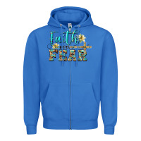 True Royal faith over fear with cross Zipper Hoodie - BarkalooDesign