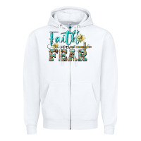 White faith over fear with cross Zipper Hoodie - BarkalooDesign