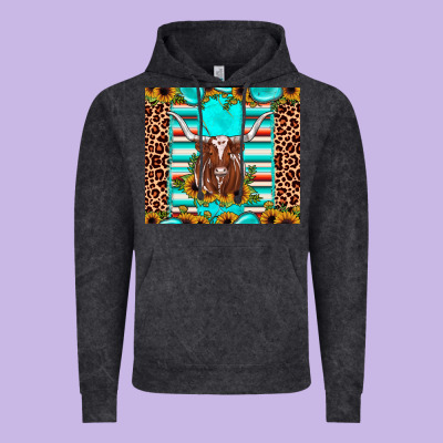 Texas Longhorn Sunflower Gemstone Vintage Hoodie Designed By Jahusdesignshop