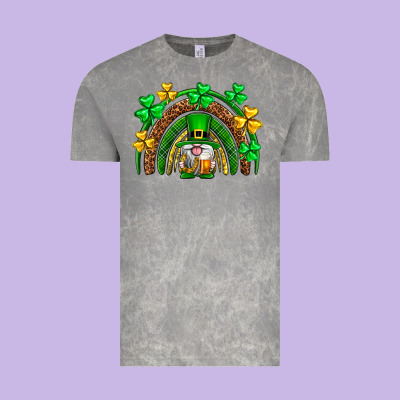 St. Patrick's Day Gnome Rainbow Vintage Tee Designed By Neo Western