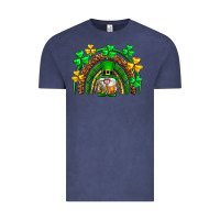 Vintage Denim St. Patrick's Day gnome rainbow Vintage Tee - Neo Western