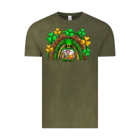 Vintage Olive St. Patrick's Day gnome rainbow Vintage Tee - Neo Western